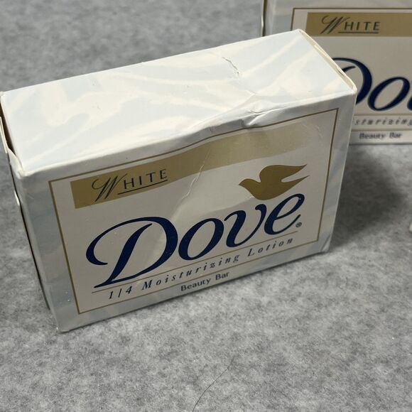 Vintage 2001 Dove LEVER White 4.75 Oz. 1/4 Moisturizing Soap Beauty Bars 3 Pack - Picture 5 of 11